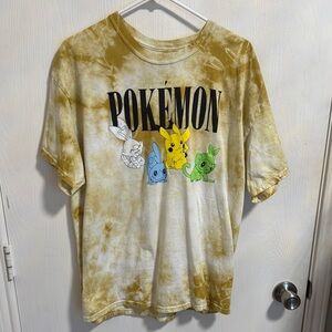Pokémon Tie Dye Men’s XL Short Sleeve Character Print T-Shirt‎ Pikachu Gamer Fun